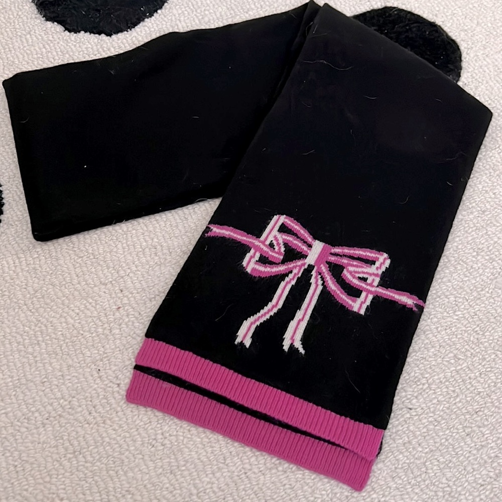 Pringle Black Scarf with Bow Design